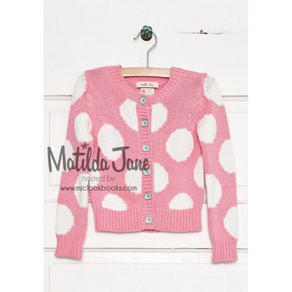 Matilda Jane Hello Lovely On the Spot Pink Polka Dot Cardigan Sz 18-24 Mos - Picture 5 of 5